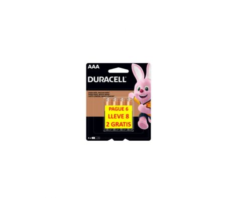 PILA DURACELL AAA PAGUE 6 LLEVE 8