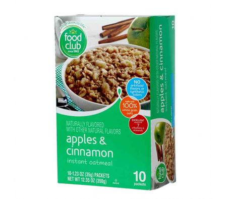 AVENA INSTANTANEA MANZANA CANELA FOOD CLUB 350 GR