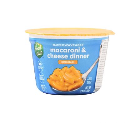 MACARRONES CON QUESO P/ MICROONDAS FOOD CLUB 58 GR