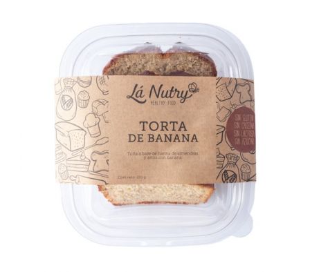 TORTA LA NUTRY DE BANANA CON ALMENDRAS 6 ROD.