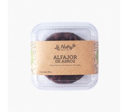 ALFAJOR DE ARROZ LA NUTRY BAÑADO CON CHOCOLATE NEG