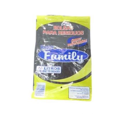 BOLSA HAPPY FAMILY P/RESIDUO REFORZADA 70 LTS 10UN