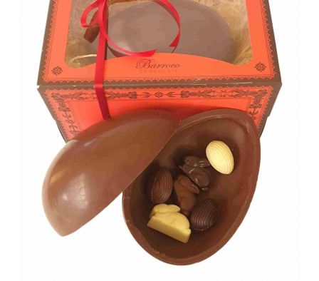 HUEVO DE CHOCOLATE C/LECHE BARROCO MALETIN 6UN