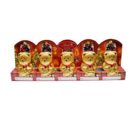 LINDT OSO TEDDY  CHOCOLATE DISPLAY 50G(10G C/U