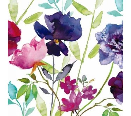 SERVILLETA TIFLAIR VIOLA FIORI 33X33CMTS