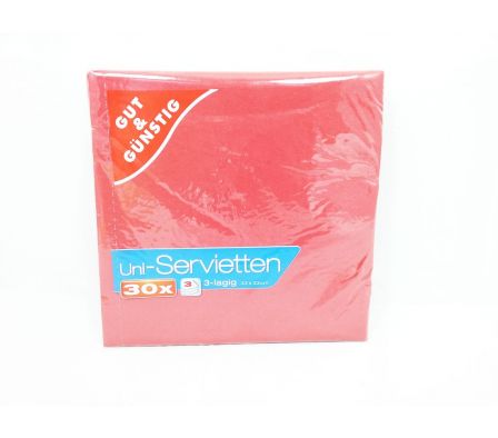 SERVILLETAS G+G ROJA 33X33