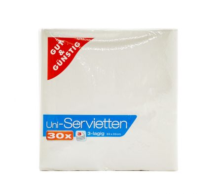 SERVILLETAS G+G BLANCAS 33X33