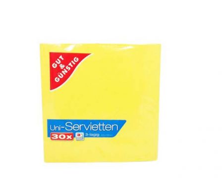 SERVILLETAS G+G AMARILLAS 33X33