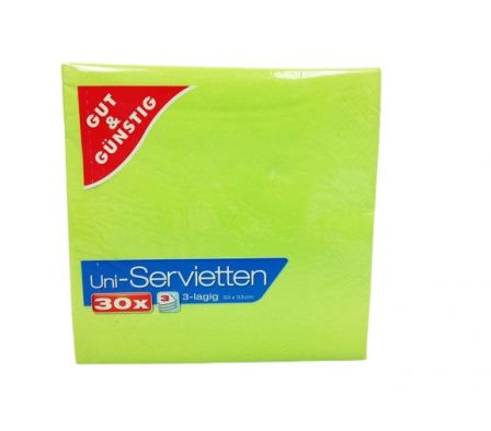 SERVILLETAS G+G VERDES 33X33