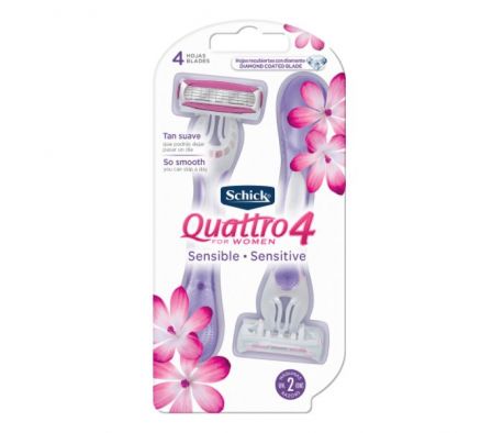 MAQUINA P/AFEITAR QUATTRO SCHICK MUJER 1X2