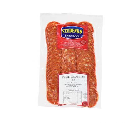 CHORIZO STUDENKO COLOR ESPAÑOL FETAS EV 250GR