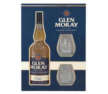 WHISKY GLEN MORAY  GIFSET CLASSIC PEATED  700ML