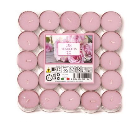 VELA AROMATICA TEALIGHT X25 4H ROSE