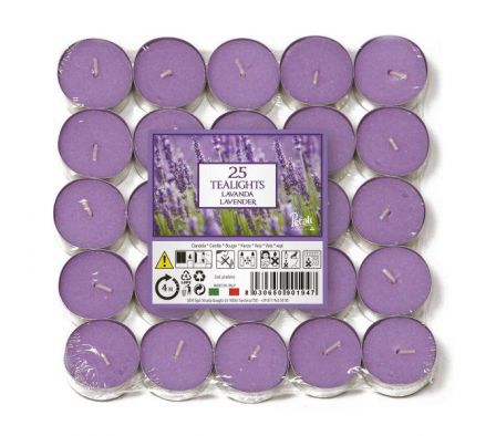 VELA AROMATICA TEALIGHT X25 4H LAVENDER