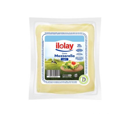 QUESO MUZZARELLA ILOLAY LIGHT FETEADO 500GR