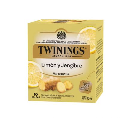 TE TWININGS SABOR LIMÓN Y JENGIBRE 10 SOBRES