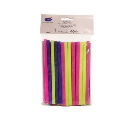 PAJITAS DUNI MULTICOLOR 50 UNIDS