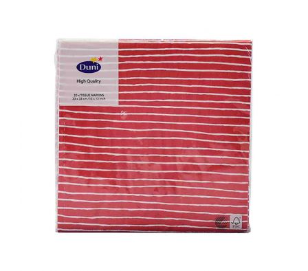 SERVILLETAS DUNI RED STRIPE 33X33