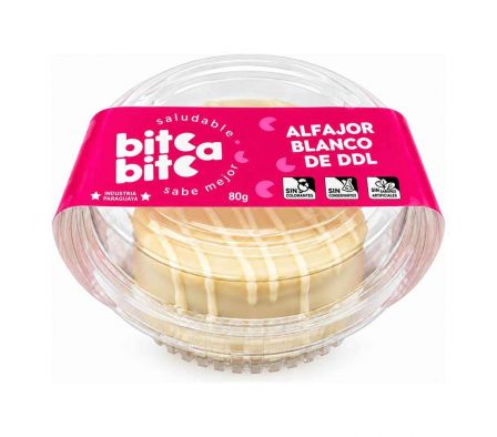 ALFAJOR BITE A BITE BLANCO RELLENO DDL 80GR