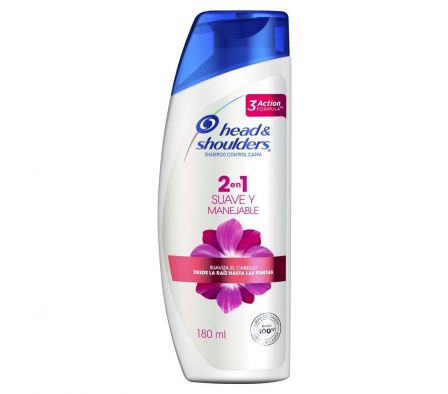SHAMPOO H&S 2 EN 1 SUAVE Y MANEJABLE 180ML