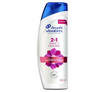 SHAMPOO H&S 2 EN 1 SUAVE Y MANEJABLE 375CC