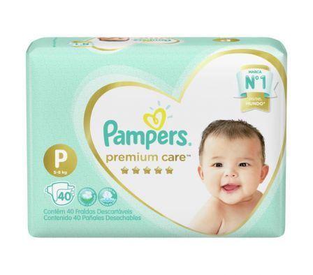 PAÑAL PAMPERS PREMIUM CARE PEQ 40UN
