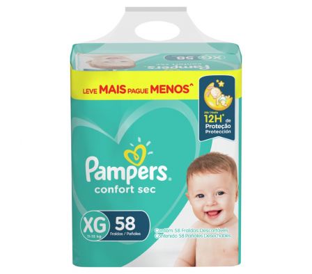 PAÑAL PAMPERS CONFORTSEC TAMAÑO XG 58UN