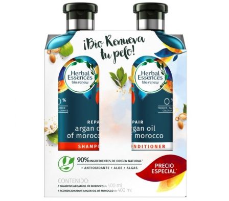 PACK HERBAL ESSENCES SHAMPOO+ACOND ARGAIN 400ML