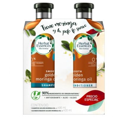 PACK HERBAL ESSENCES SHAMPOO+ACOND MORINGA 400ML