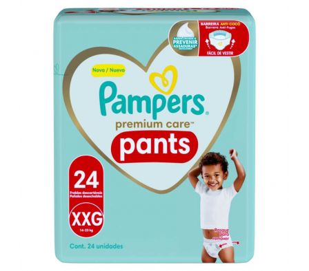 PAÑAL PAMPERS PREMIUM CARE PANTS  XXG 24 UNI