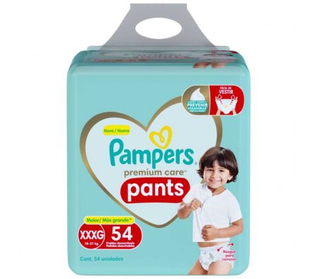 PAÑAL PAMPERS PREMIUM CARE PANTS  XXXG 54 UNI