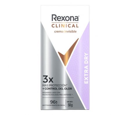 DESODORANTE REXONA CLINICAL CREAM EXTRA DRY 58G
