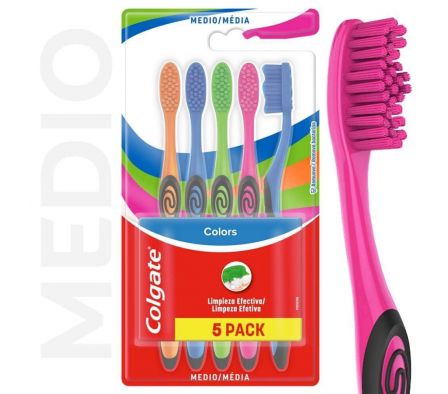 CEPILLO DENTAL COLGATE COLORS PACK FAMILIAR X 5 UN