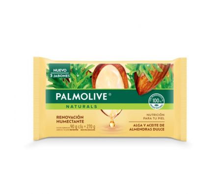 JABÓN PALMOLIVE BARRA NAT. ALGA & ALMENDRA 3X90G