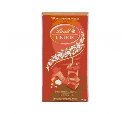 CHOCOLATE LINDT LINDOR LECHE CON AVELLANA TABLETA 