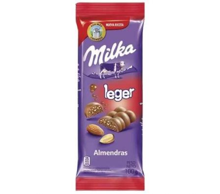 CHOCOLATE MILKA LEGER ALMENDRA 110GR