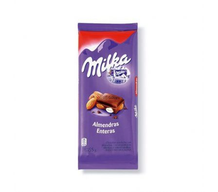 CHOCOLATE MILKA ALMENDRAS ENTERAS TABLETA 155GR