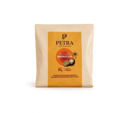 ALFAJOR PETRA MBURUCUYA CON CHOCOLATE AL 70%