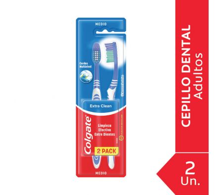 CEPILLO DENTAL COLGATE EXTRA CLEAN 2 X 1