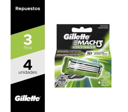 REPUESTO GILLETTE MACH 3 SENSITIVE X 4