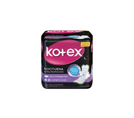 TOALLA HIGIENICA KOTEX ULTRA FINA DUAL NOCTURNO 8U