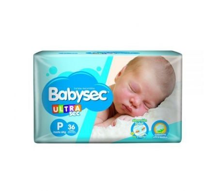 PAÑAL BABYSEC ULTRA HIPER TAMAÑO P 36UN