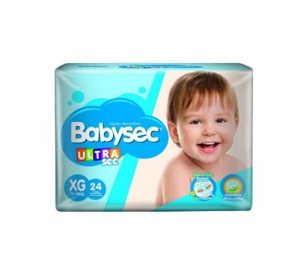 PAÑAL BABYSEC ULTRA HIPER TAMAÑO XG 24UN