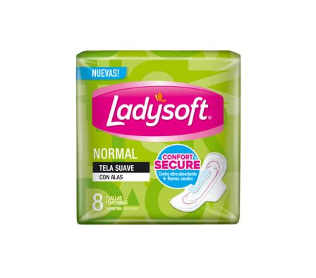 TOALLA HIGIENICA LADYSOFT NORMAL CON ALAS 8UN.