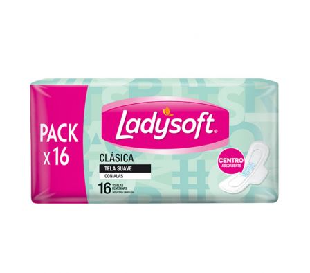 TOALLA HIGIENICA LADYSOFT CLASICA CON ALAS PACK 16