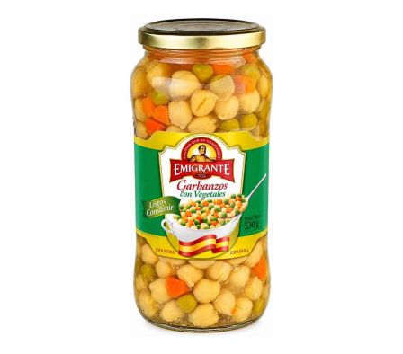 GARBANZOS EMIGRANTE COCIDOS C/ VEGETALES 570GR