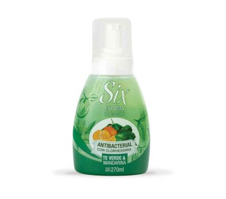 ESPUMA DE MANOS SIX TE VERDE Y MANDARINA 270ML