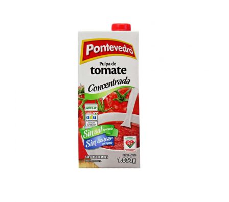 PULPA DE TOMATE PONTEVEDRA S/SAL/AZUCAR 1.030GR