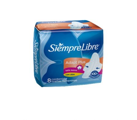 TOALLA HIGIENICA SIEMPRE LIBRE FIT CON ALAS 8UN
