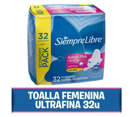 TOALLA HIGIENICA SIEMPRE LIBRE ULTRAFINA 32UN
